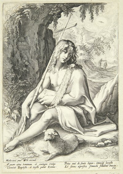 Jan Chrzciciel na pustyni autorstwa Hendrick Goltzius