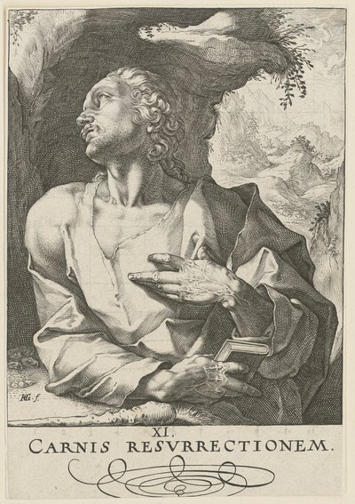 Judas Tadeusz, arkusz 12 z serii „Chrystus, dwunastu apostołów i Paweł” autorstwa Hendrick Goltzius