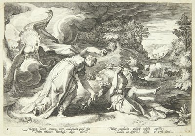 Juno zamienia Kallisto w niedźwiedzia autorstwa Hendrick Goltzius