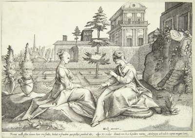 Juno przebrana za Beroe ostrzega Semele autorstwa Hendrick Goltzius
