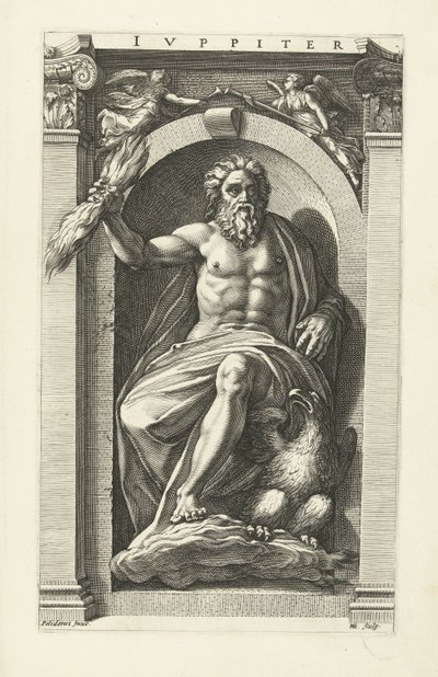 Jowisz Jowisz (tytuł na obiekcie) Ośmiu klasycznych bogów (tytuł serii) autorstwa Hendrick Goltzius
