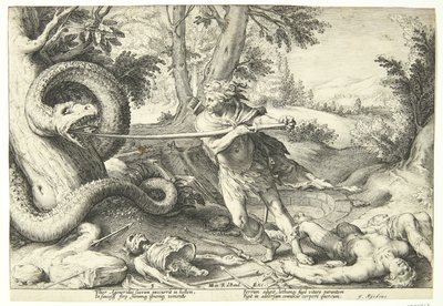 Kadmus zabija smoka autorstwa Hendrick Goltzius