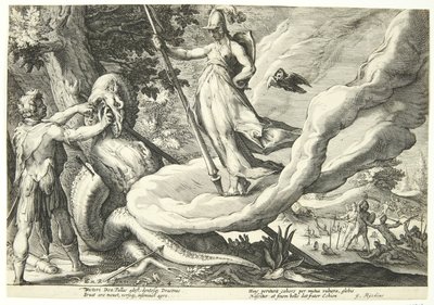 Kadmos rani zęby smoka autorstwa Hendrick Goltzius