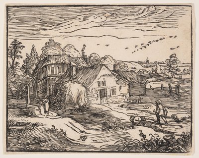 Krajobraz z domem wiejskim autorstwa Hendrick Goltzius