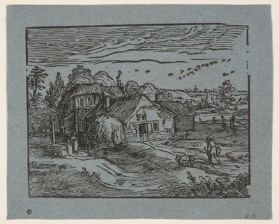 Krajobraz z domem wiejskim autorstwa Hendrick Goltzius