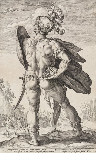 Marek Waleriusz Korwus (Bohaterowie rzymscy, plansza 6) autorstwa Hendrick Goltzius