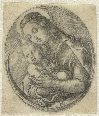 Maryja z Dzieciątkiem Jezus na półksiężycu autorstwa Hendrick Goltzius
