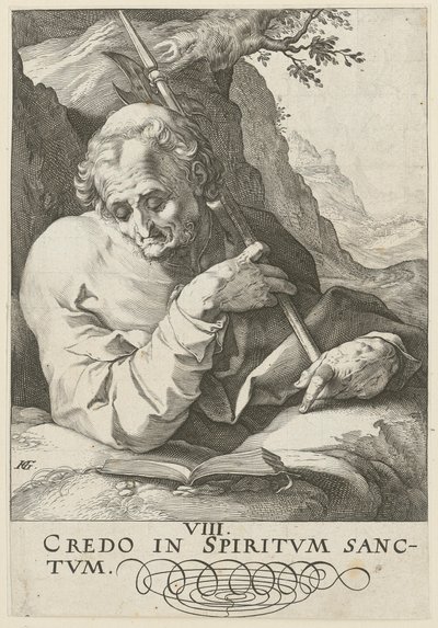 Mateusz, plansza 9 z cyklu „Chrystus, dwunastu apostołów i Paweł” autorstwa Hendrick Goltzius