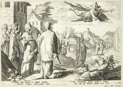 Merkur zakochuje się w Herse autorstwa Hendrick Goltzius