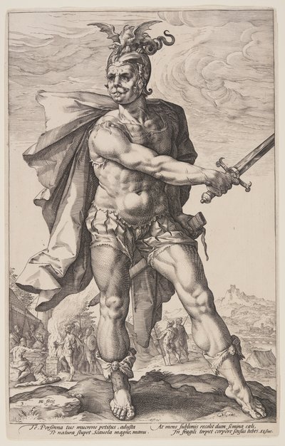 Mucius Scaevola, z książki The Roman Heroes autorstwa Hendrick Goltzius