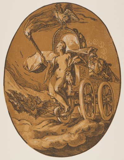 Nox, z Bóstw autorstwa Hendrick Goltzius