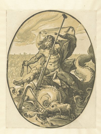 Okeanos Bogowie i Boginie (tytuł serii) autorstwa Hendrick Goltzius