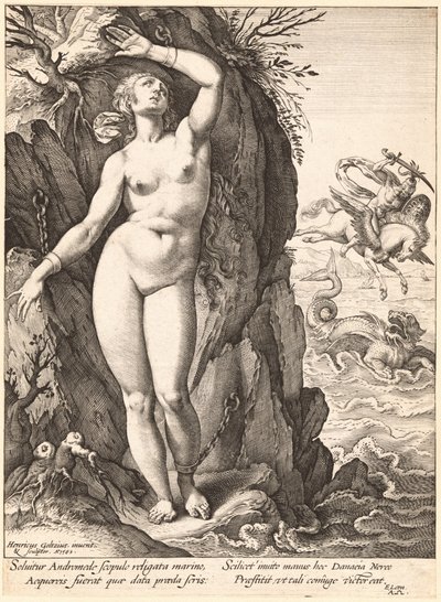 Perseusz uwalniający Andromedę autorstwa Hendrick Goltzius