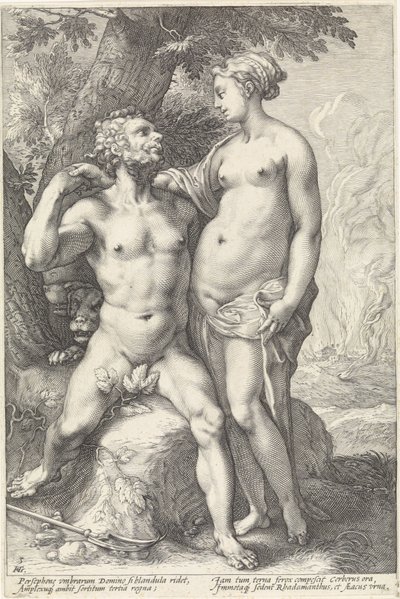 Pluton i Prozerpina Godenparen (tytuł serii) autorstwa Hendrick Goltzius