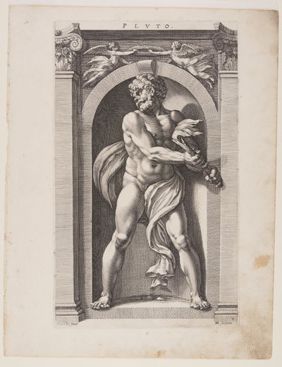 Pluton, z Ośmiu pogańskich bogów autorstwa Hendrick Goltzius