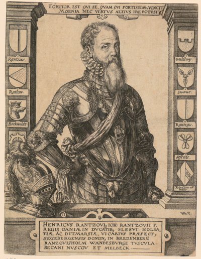 Portret Henricusa Rantzoviusa [Heinricha von Rantzau] autorstwa Hendrick Goltzius