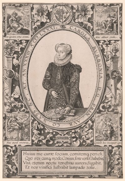 Portret Charlotte de Bourbon autorstwa Hendrick Goltzius