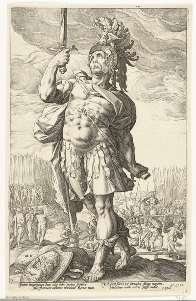 Publiusz Horacy De Romeinse holden (tytuł serii) autorstwa Hendrick Goltzius