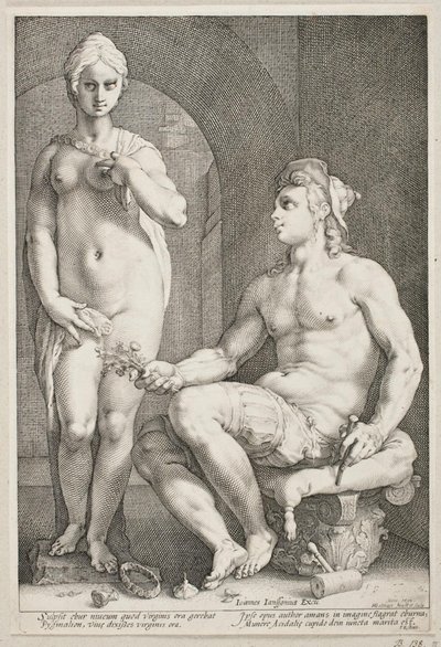 Pigmalion i Galatea autorstwa Hendrick Goltzius