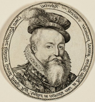 Robert Dudley, hrabia Leicester (1532-1588), angielski szlachcic, gubernator generalny Zjednoczonych Prowincji w latach 1585-87 autorstwa Hendrick Goltzius