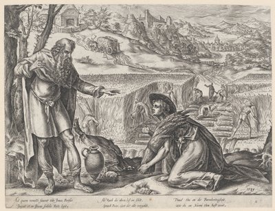Ruth zbiera na polu Boaza Historia Rut (tytuł serii) autorstwa Hendrick Goltzius