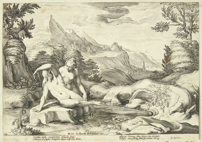 Salmacis i Hermafrodyt autorstwa Hendrick Goltzius