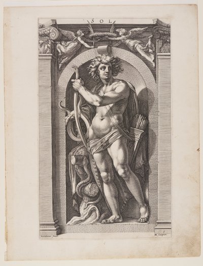 Sol, z Ośmiu pogańskich bogów autorstwa Hendrick Goltzius