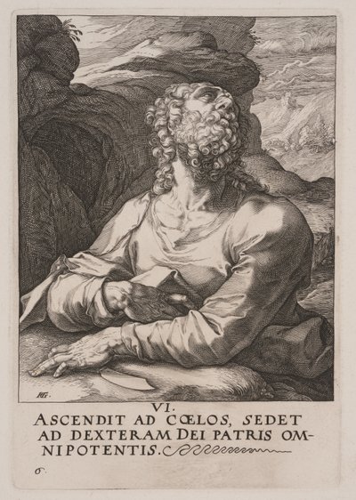 Bartłomiej od Chrystusa, Apostołów i św. Pawła z Credo autorstwa Hendrick Goltzius