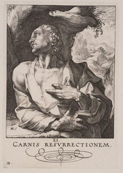 Juda Tadeusz, od Chrystusa, Apostołów i św. Pawła z Credo autorstwa Hendrick Goltzius