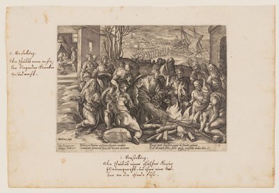 Paweł ukąszony przez żmiję, z Acta Apostolorum (Dzieje Apostolskie) autorstwa Hendrick Goltzius