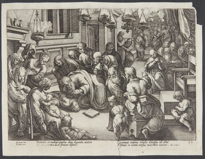 Św. Paweł podniósł Eutychusa autorstwa Hendrick Goltzius