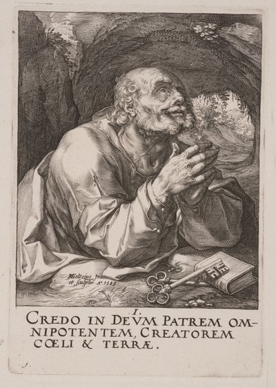 Święty Piotr od Chrystusa, Apostołowie i święty Paweł z Credo autorstwa Hendrick Goltzius