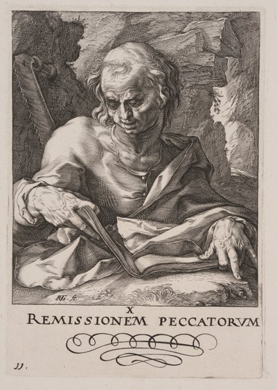 Święty Szymon od Chrystusa, Apostołów i Świętego Pawła z Credo autorstwa Hendrick Goltzius