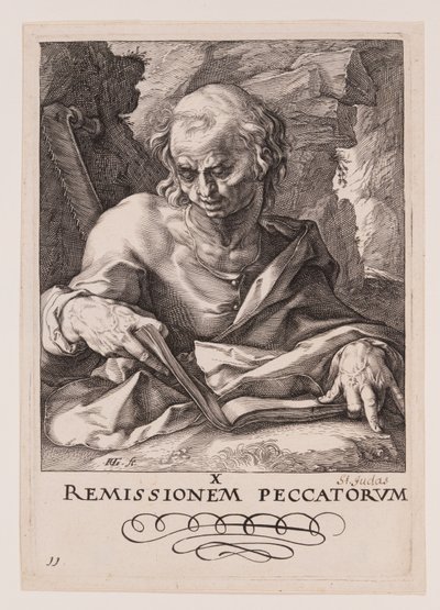 Święty Szymon od Chrystusa, Apostołów i świętego Pawła z Credo autorstwa Hendrick Goltzius