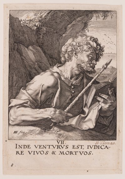 Tomasz, od Chrystusa, Apostołów i św. Pawła z Credo autorstwa Hendrick Goltzius