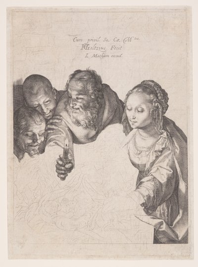 Adoracja pasterzy autorstwa Hendrick Goltzius