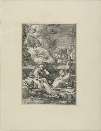 Agonia w Ogrójcu, płyta druga z Męki Pańskiej autorstwa Hendrick Goltzius