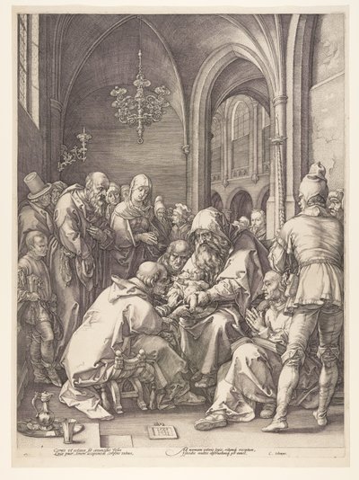 Obrzezanie, z Narodziny i wczesne życie Chrystusa autorstwa Hendrick Goltzius