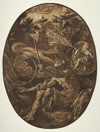Bóstwa: Demogorgon w Jaskini Wieczności autorstwa Hendrick Goltzius