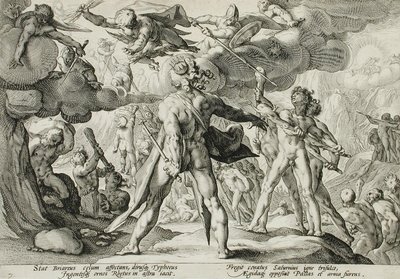 Giganci wspinający się ku niebu autorstwa Hendrick Goltzius