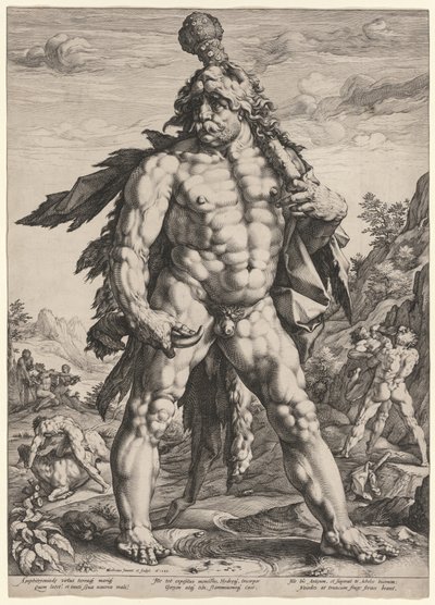 Wielki Herkules lub „Knollenman” autorstwa Hendrick Goltzius