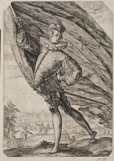 Wielki nosiciel sztandaru autorstwa Hendrick Goltzius