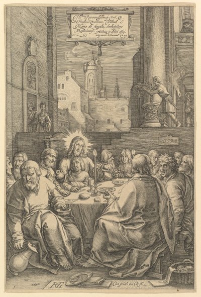 Ostatnia Wieczerza, z "Męki Chrystusa" autorstwa Hendrick Goltzius