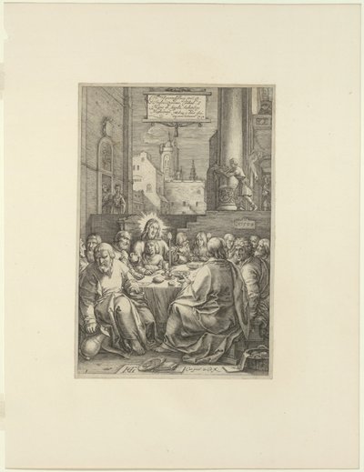 Ostatnia Wieczerza, płyta pierwsza z Męki Pańskiej autorstwa Hendrick Goltzius