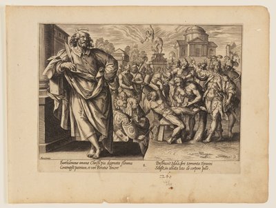 Męczeństwo św. Bartłomieja, z Męczeństwo Chrystusa i Apostołów autorstwa Hendrick Goltzius