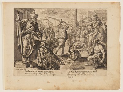 Męczeństwo św. Pawła, z książki Męczeństwo Chrystusa i Apostołów autorstwa Hendrick Goltzius