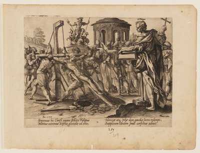Męczeństwo świętego Filipa, z Męczeństwo Chrystusa i Apostołów autorstwa Hendrick Goltzius