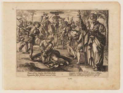 Męczeństwo św. Tomasza, z książki Męczeństwo Chrystusa i Apostołów autorstwa Hendrick Goltzius