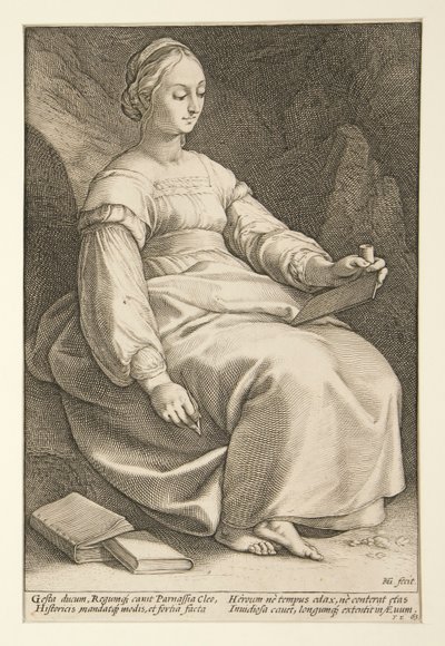 Dziewięć Muz: Clio, nr 4 z serii 9 autorstwa Hendrick Goltzius