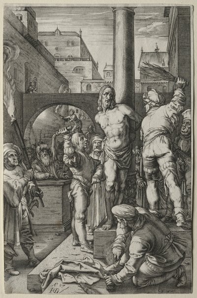 Pasja: Biczowanie autorstwa Hendrick Goltzius